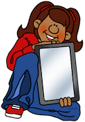 student with tablet